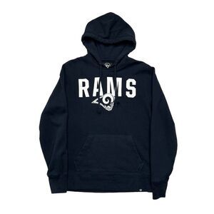 47 Brand LA Rams Football Hoodie Mens Small Blue NFL Athletic Graphic Sweatshirt